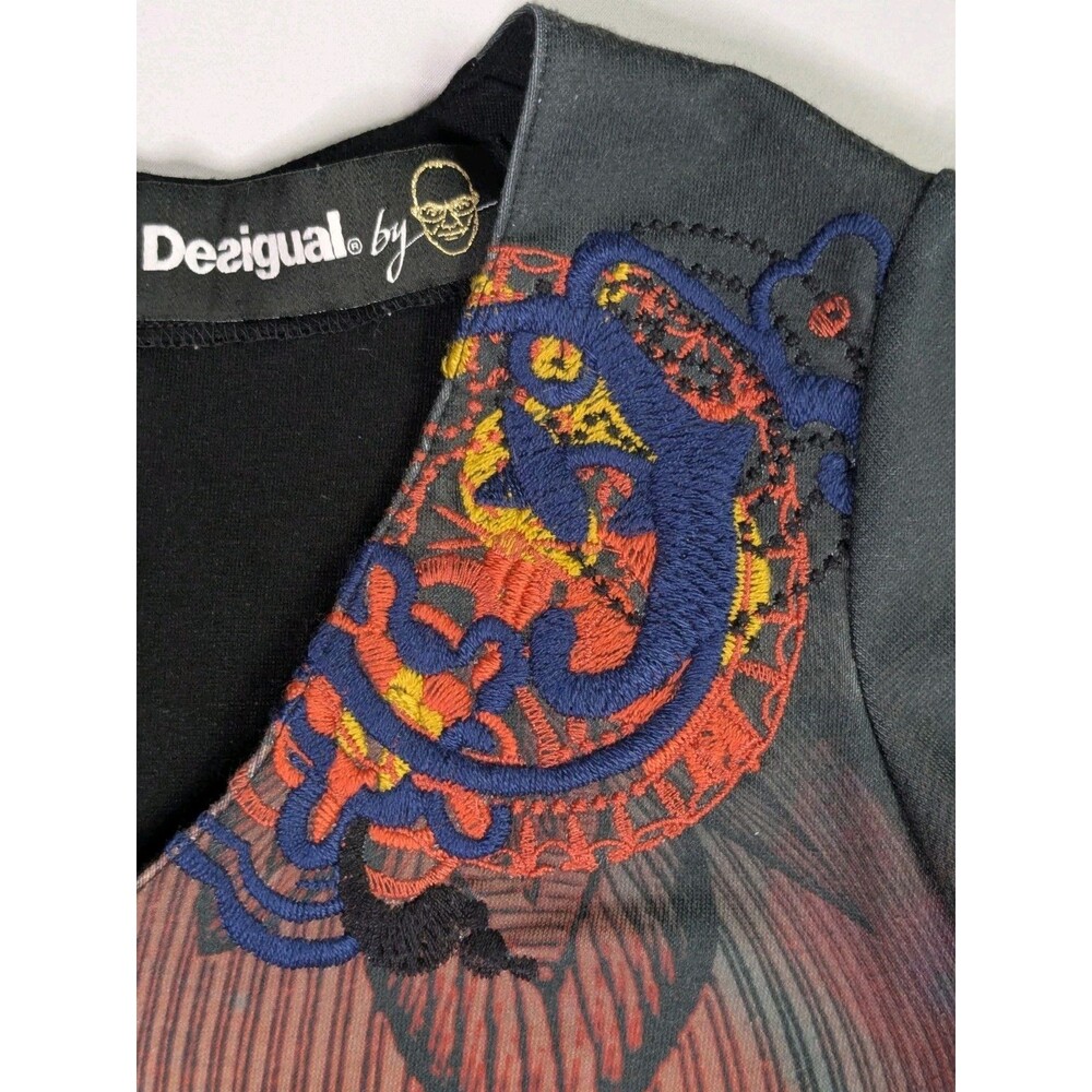 Desigual Tenfort Ponte Bohemian Dress Womens Multicolor Boho Grunge MiniSmall - Picture 5 of 16